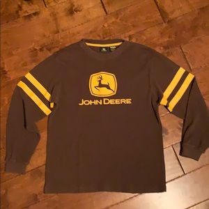 Boys L 16 John Deere brown novelty long t-shirt